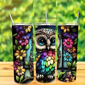 Owl Stain Glass tumbler